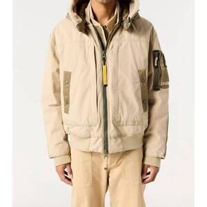 NEW PARAJUMPERS omahab bomber hooded in sunkissed - earth
